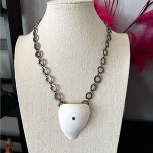 Artisan Edgy Chain and Bone Necklace
